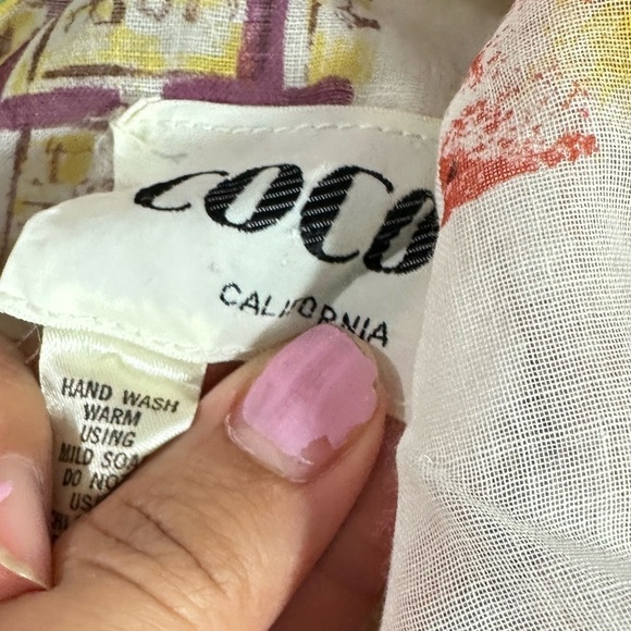 Vintage Coco California printed gauzy fit & flare dress - Picture 3 of 9